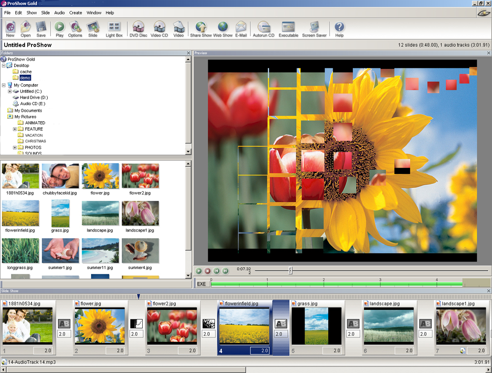 Exporting slideshow video from ProShow Gold in multiple high-quality formats